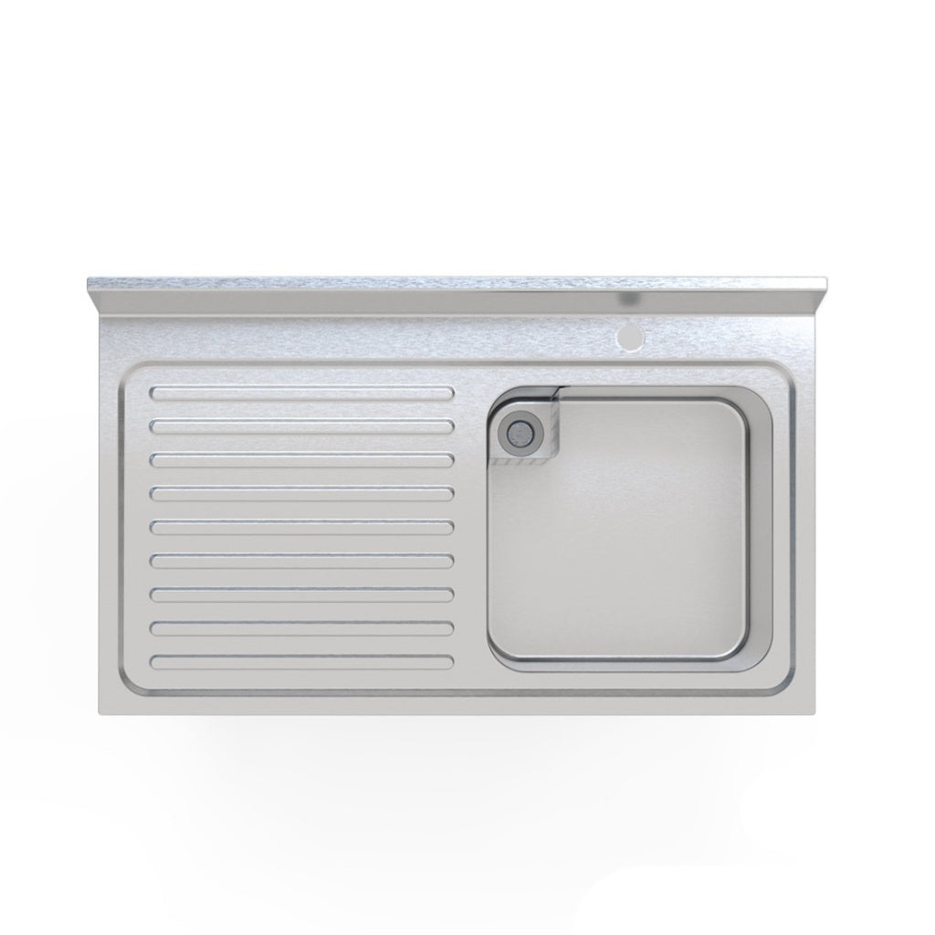 1M COMMERCIAL STAINLESS STEEL LHD SINGLE BOWL SINK - 600MM DEEP