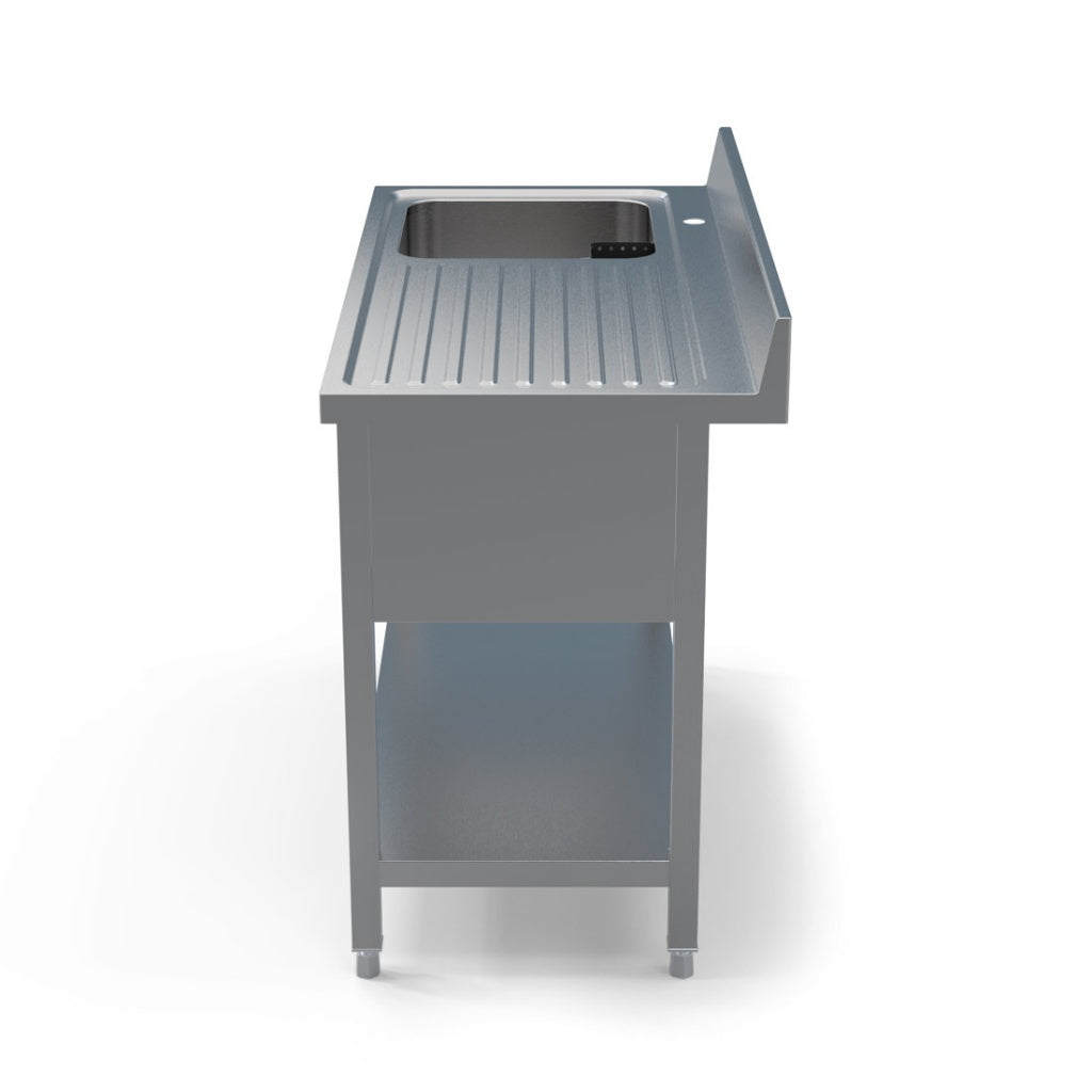 1.2M COMMERCIAL STAINLESS STEEL RHD SINGLE BOWL SINK - 600MM DEEP