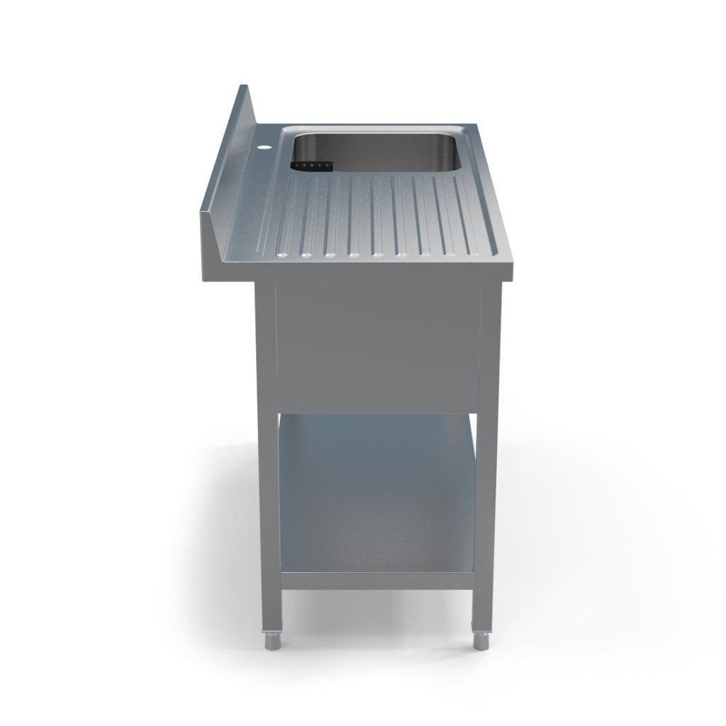 1.2M COMMERCIAL STAINLESS STEEL LHD SINGLE BOWL SINK - 600MM DEEP