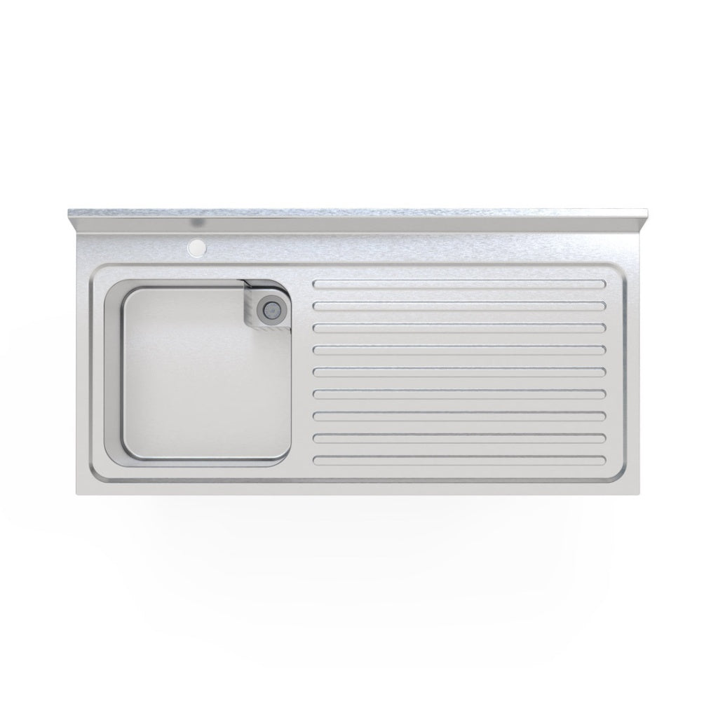 1.2M COMMERCIAL STAINLESS STEEL RHD SINGLE BOWL SINK - 600MM DEEP