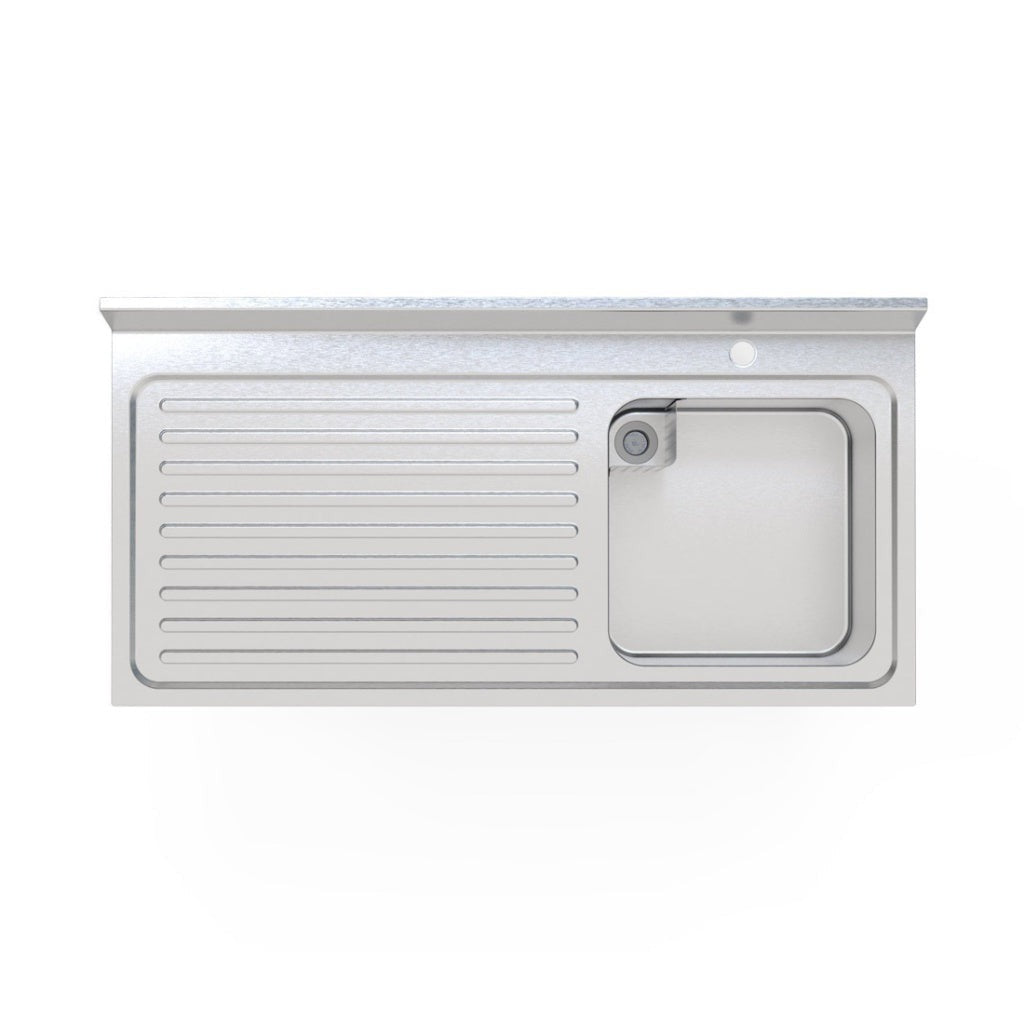 1.2M COMMERCIAL STAINLESS STEEL LHD SINGLE BOWL SINK - 600MM DEEP