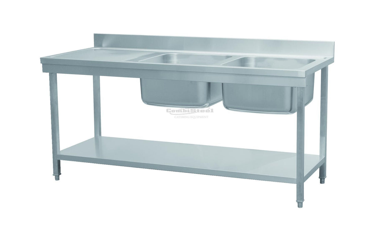 Combisteel 700 Stainless Steel Double Right Bowl Sink Flat Pack 1800mm Wide - 7455.0215