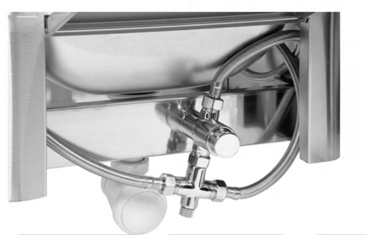 Empire Stainless Steel Wall Mounted Knee Operated Sink & Splashback - EMP-WB002