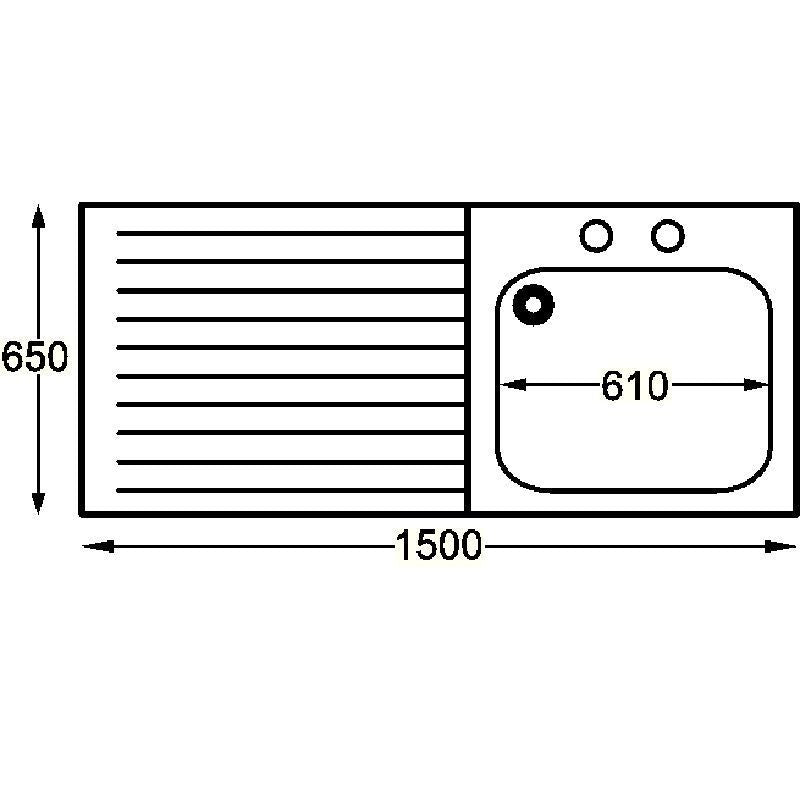 Franke Self Assembly Stainless Steel Sink Right Hand Bowl 1500x 650mm - P368