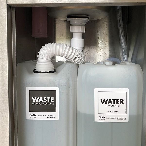 Mechline BaSix Stainless Steel Mobile Unheated Hand Wash Station - BSX-MHB-X