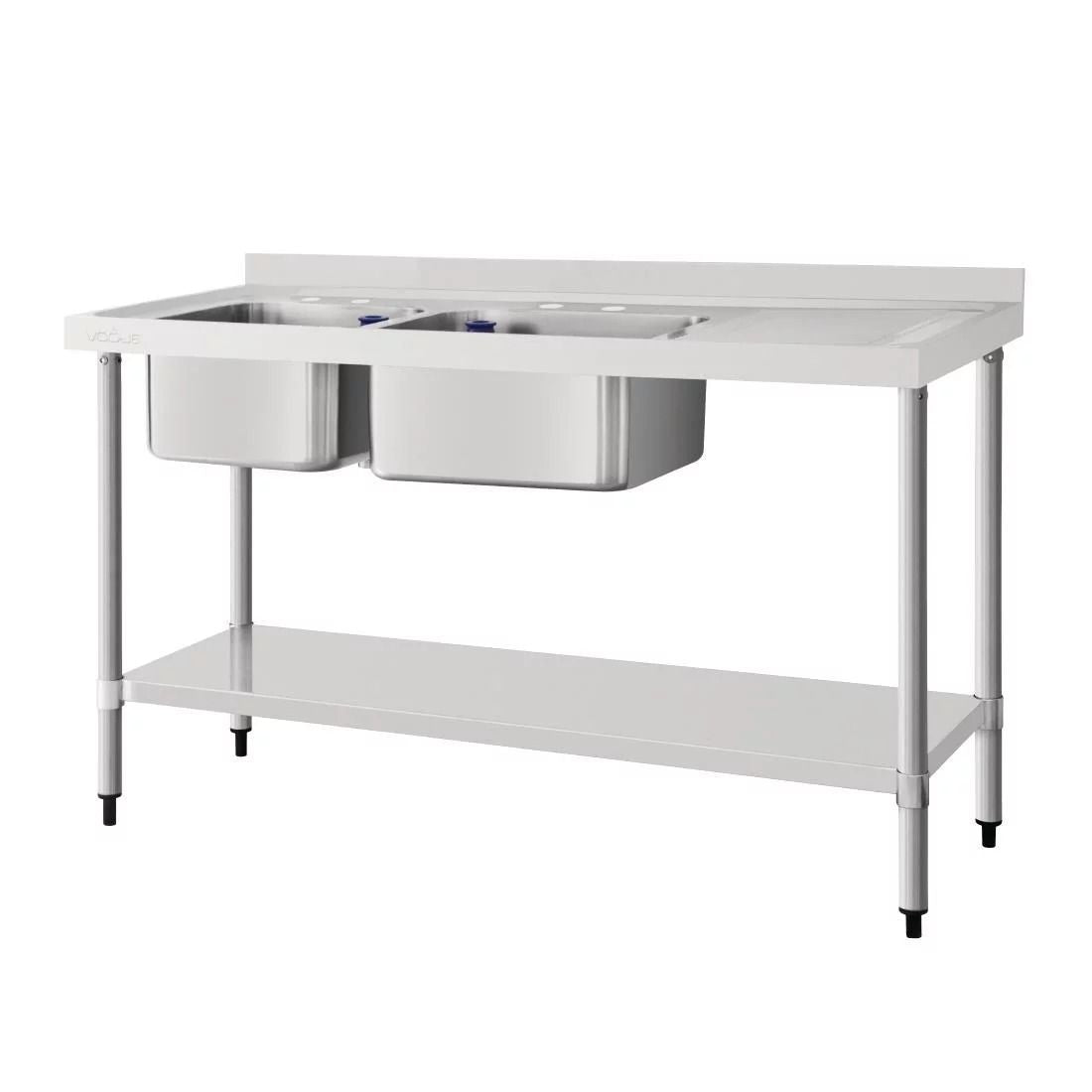 Vogue Double Sink Right Hand Drainer 1500mm - DY824