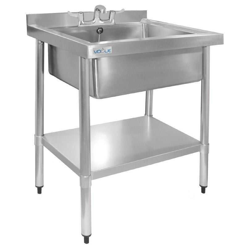 Vogue Stainless Steel Midi Pot Wash Sink with Undershelf - GJ537