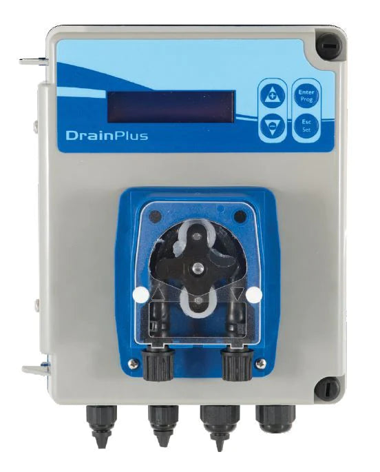 What is a dosing pump and how is it useful for grease traps?