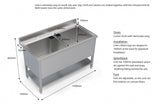 Stainless Steel Double Bowl Pot Wash Catering Sink