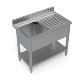 1M COMMERCIAL STAINLESS STEEL RHD SINGLE BOWL SINK - 600MM DEEP