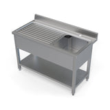 1.2M COMMERCIAL STAINLESS STEEL LHD SINGLE BOWL SINK - 600MM DEEP