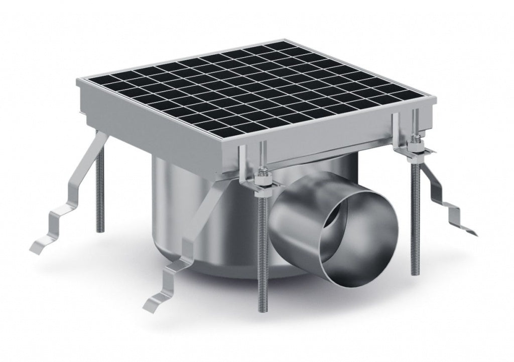 Empire Kitchen Drainage Floor Gully and Grid Fixed Horizontal 300 x 300mm - EM-D-021