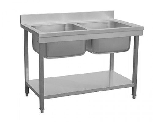 Combisteel 700 Stainless Steel Double Bowl Sink Flat Pack 1200mm Wide - 7455.0225