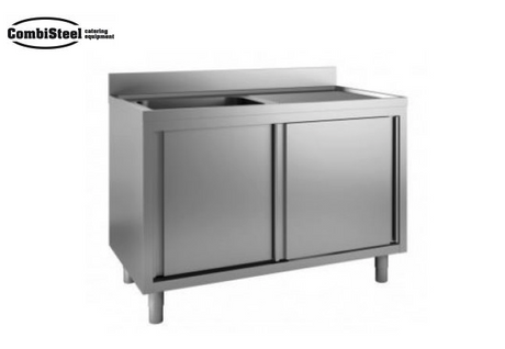 Combisteel Commercial Stainless Steel Sink with Sliding Doors 1400mm - 7408.0254