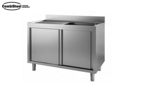 Combisteel Commercial Stainless Steel Sink with Sliding Doors 1400mm - 7408.0255