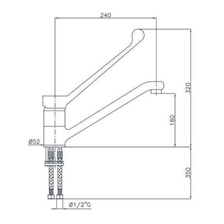 Combisteel Faucet With Elbow Operation - 7212.0015