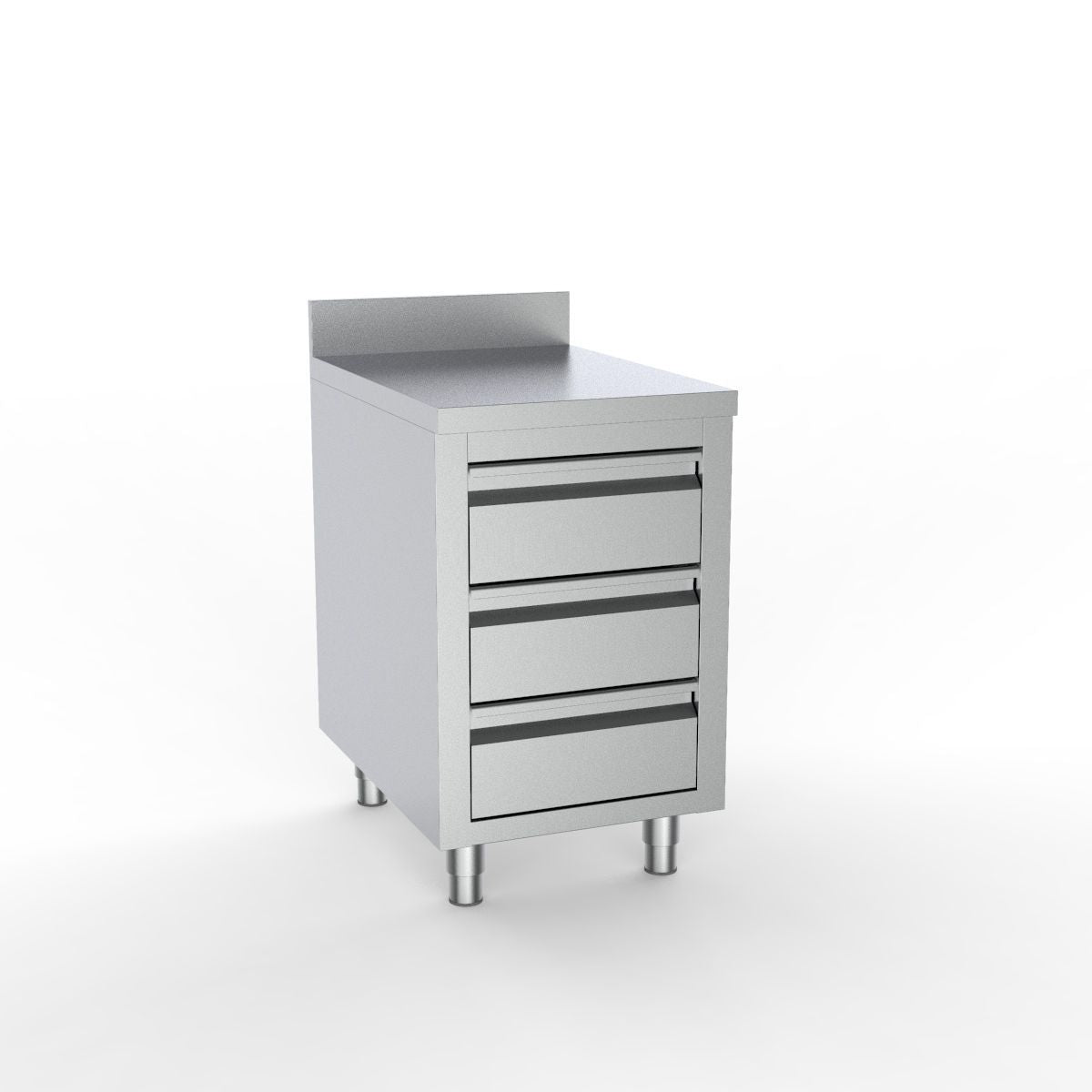 Combisteel Full 430 Stainless Steel Worktable Unit With 3 Drawers & Upstand 500mm Wide - 7333.0282