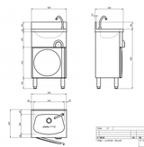 Combisteel Knee Operated Sink With Pedestal Cupboard - 7013.0780