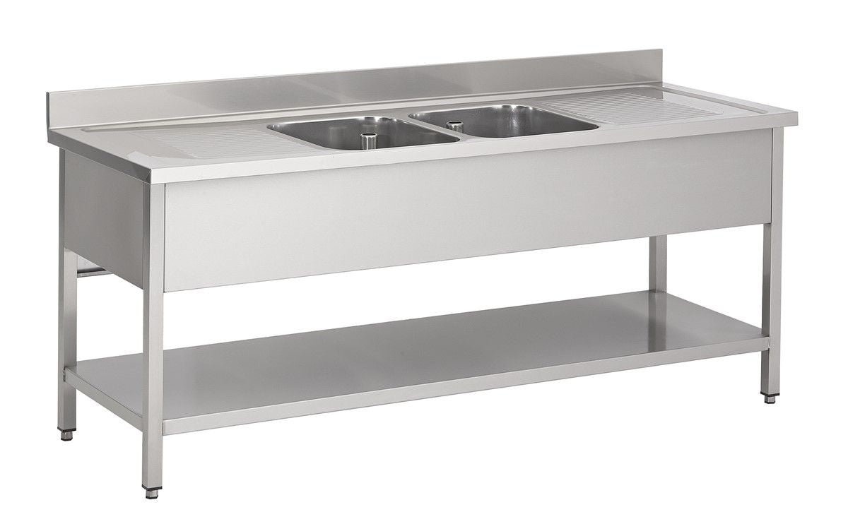 Combisteel Stainless Steel Sink Double Bowl 2000mm Wide - 7333.0870