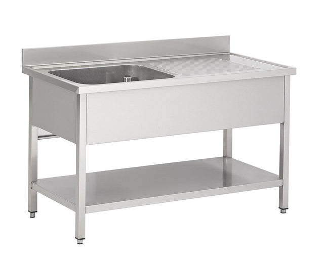 Combisteel Stainless Steel Sink Double Left Hand Bowl 1600mm Wide - 7333.0850