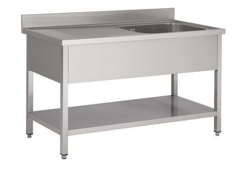 Combisteel Stainless Steel Sink Double Right Hand Bowl 1600mm Wide - 7333.0855