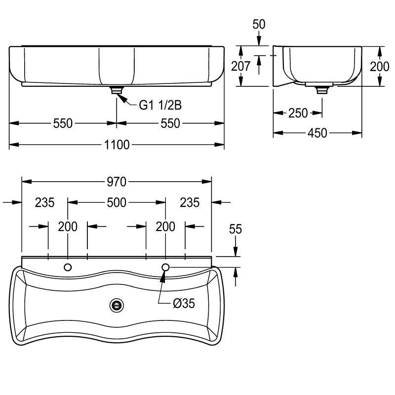 Franke Sissons Miranit Childrens Washtrough Sink 1100mm - CN730