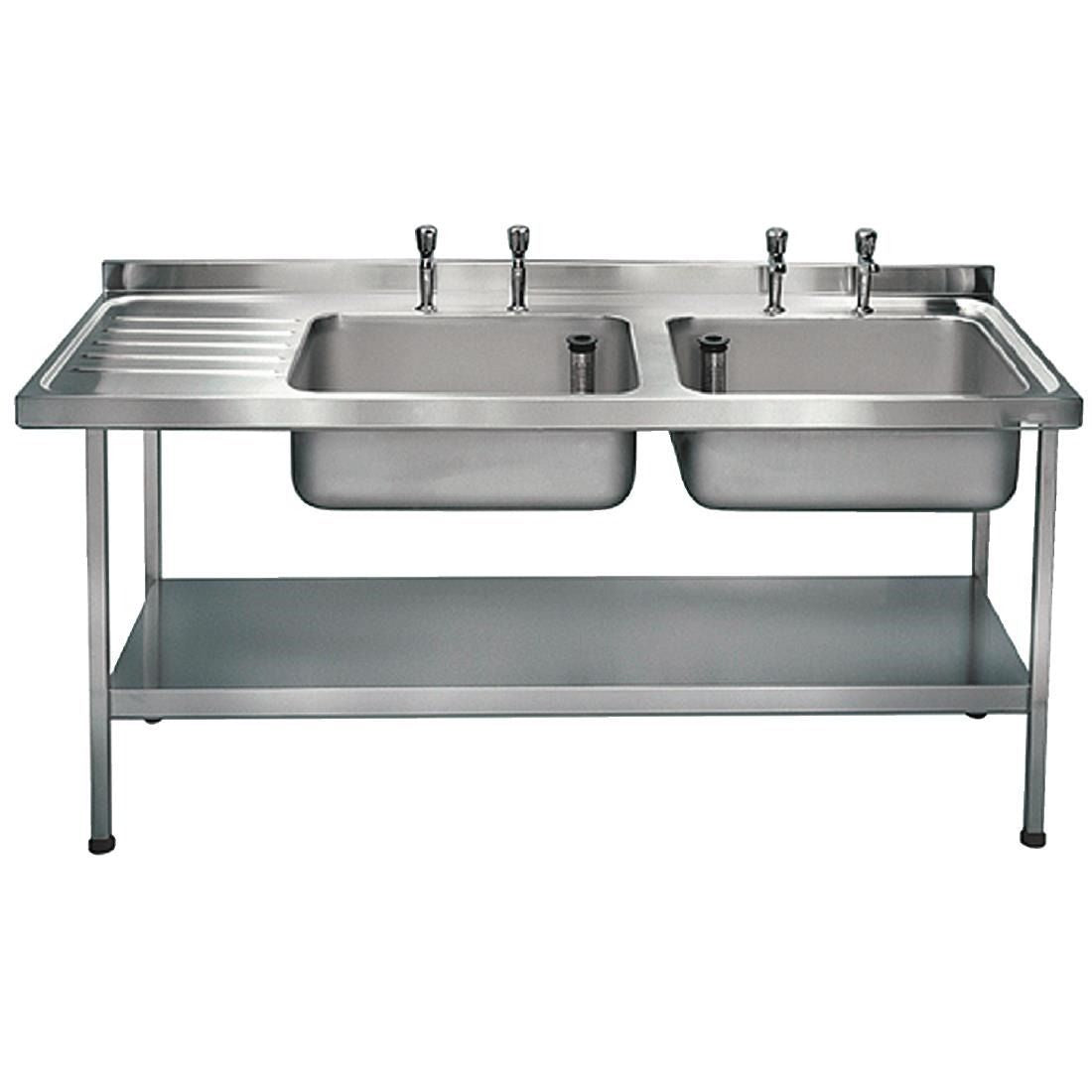 Franke Stainless Steel Double Bowl Sink Left Hand Drainer - P372