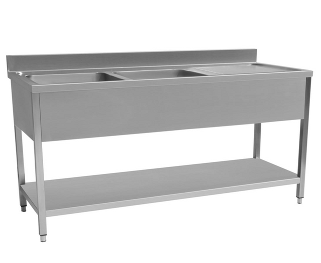 Hamoki Stainless Steel Sink Double Left Hand Bowls 1800mm Wide - 231008