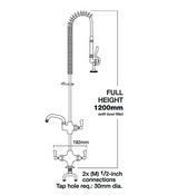Mechline AJPR20 Aquajet 20 Deck Mounted Pre-Rinse Spray Arm With Add-on Faucet - AJPR20-ST-BF1-S