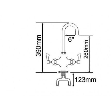 Mechline AquaJet 1/2 Inch Mixer With Lever Controls And Swivel Gooseneck Spout - AJ-B-2SG6L