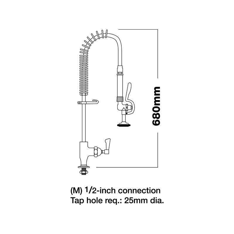Mechline AquaJet Deck Mounted Pre-Rinse Spray - AJPR10-SH-BF0-S