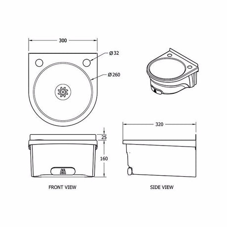 Mechline BasiX BSX-300-KVS-T Hand Wash Station With 'Push-Front' Hands-Free Mechanical Operation