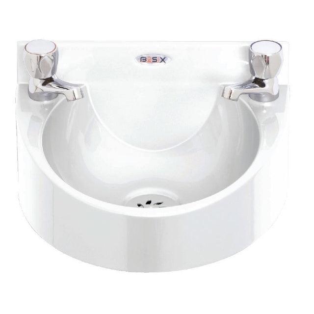 Mechline Basix Polycarbonate Wash Hand Basin White with Taps - CE987