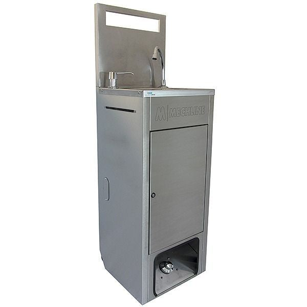 Mechline BaSix Stainless Steel Mobile Hand Wash Station - BSX-MHB-HCW-T