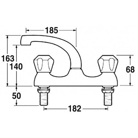 Mechline CaterTap 1/2 Dome Head Deck Mixer With Swivel Spout - WRCT-500MD