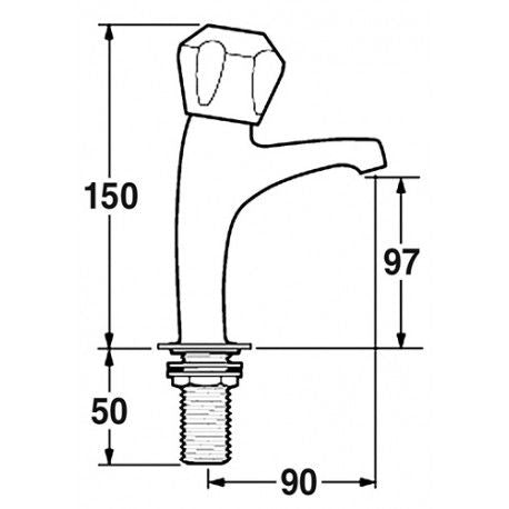 Mechline CaterTap 1/2 Inch Dome Head Sink Taps - WRCT-500SD