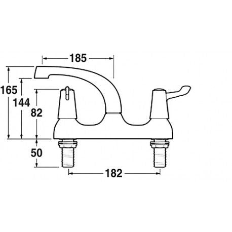 Mechline CaterTap 1/2 Inch Mixer With 3 Inch Levers And Swivel Spout - WRCT-500ML3