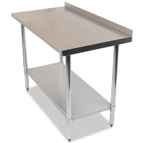 Empire Premium Stainless Steel Wall Prep Table 1500mm Wide with Upstand - P-SSWT-150