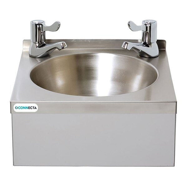 Connecta Stainless Steel Wash Hand Basin with Lever Taps - HEF718